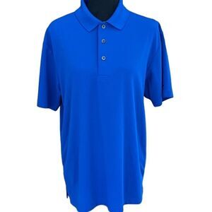 Grand Slam Performance blue ribbed button front polo shirt size M